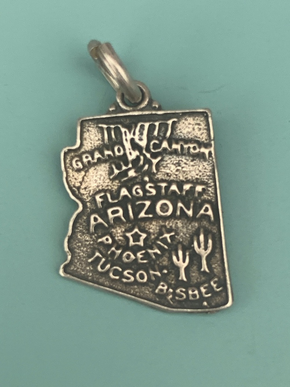 Arizona State Sterling Silver Jewelry Charm #travel #Phoenix #cactus